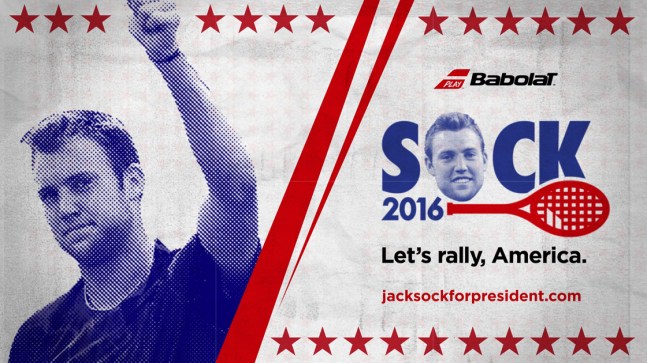 Babolat's campaign for 'Jack Sock for President' looks like a great write-in vote these days.